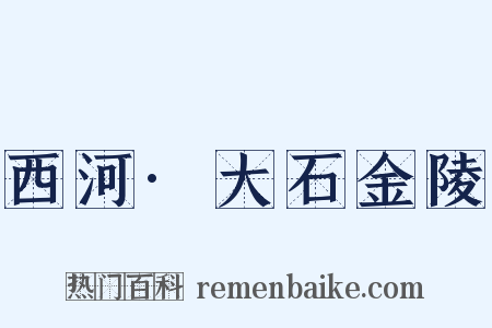 西河·大石金陵是什么意思的图片